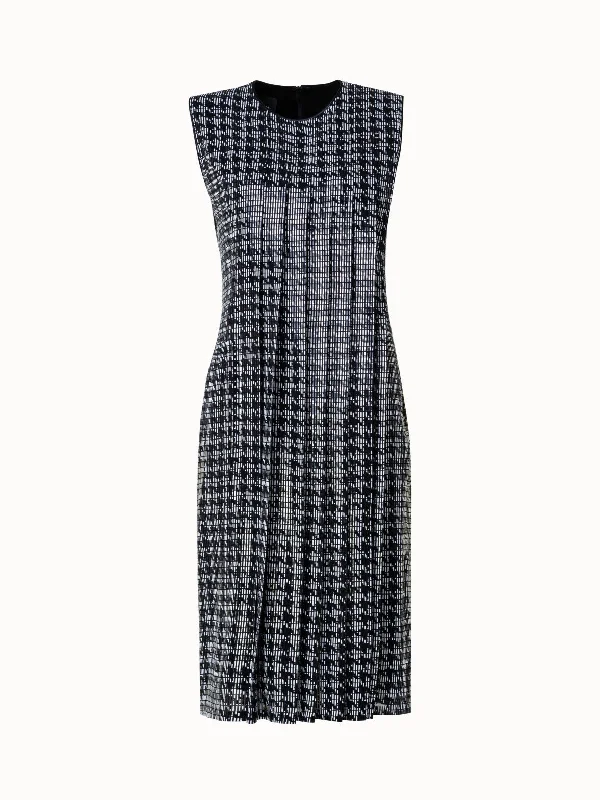 Houndstooth Sequined Sheath Dress