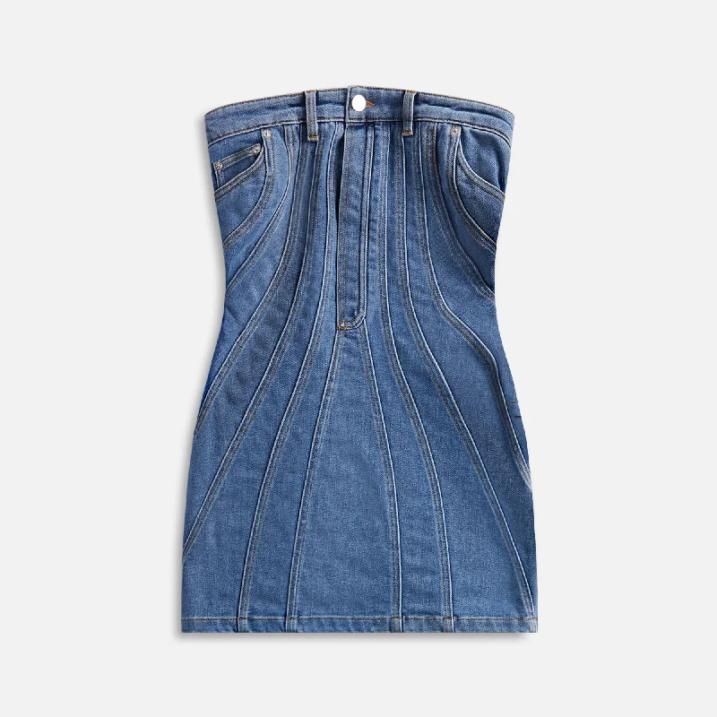 Mugler Corset Dress - Blue Denim