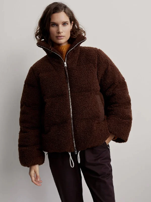 Varley Wilkins Sherpa Puffer Jacket / Chestnut