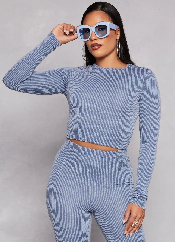 Almost Famous Ribbed Knit Long Sleeve Top