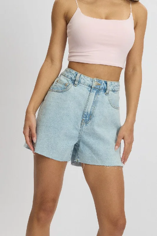 Denim Relaxed Short Long Line