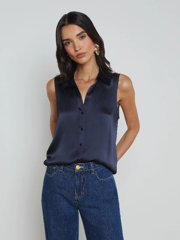 Emmy Sleeveless Silk Blouse