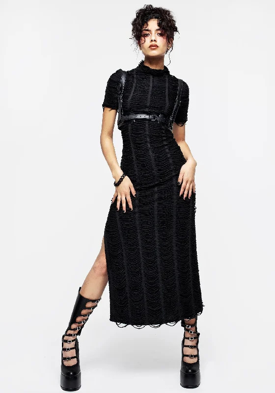 Feud Distressed Maxi Dress