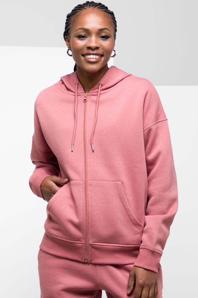 Hooded Zip Through Tracktop Pink