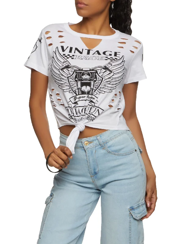 Vintage Race Laser Cut Graphic Tee