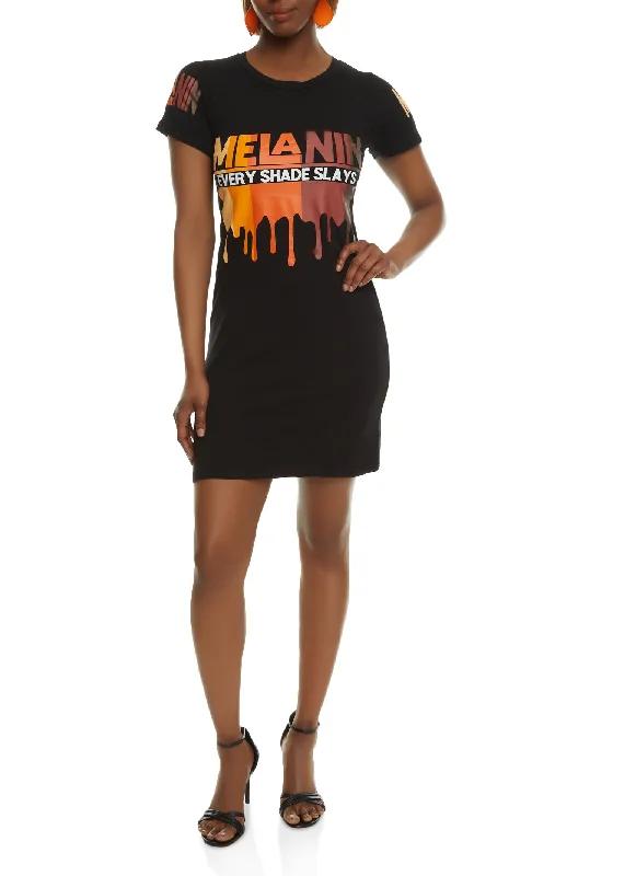 Melanin Every Shade Slays T Shirt Dress