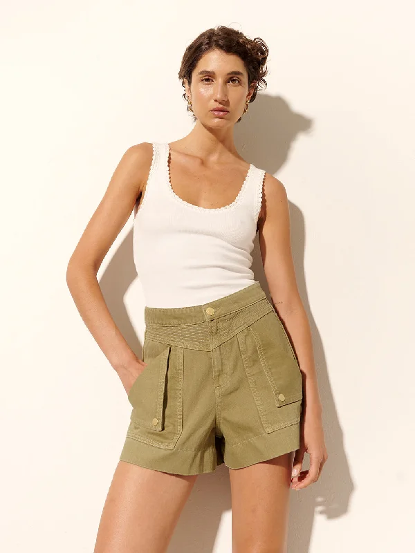 Celene Denim Short - Khaki