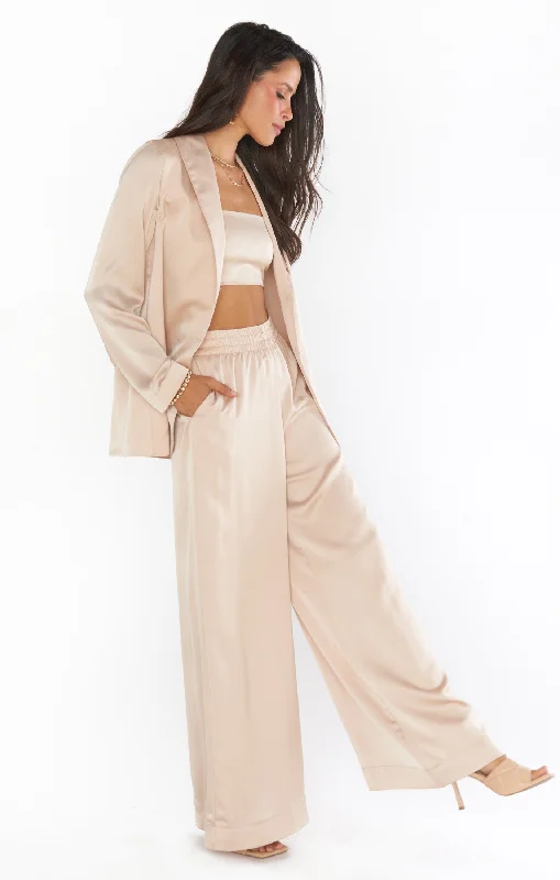 Irwin Pants ~ Champagne Luxe Satin