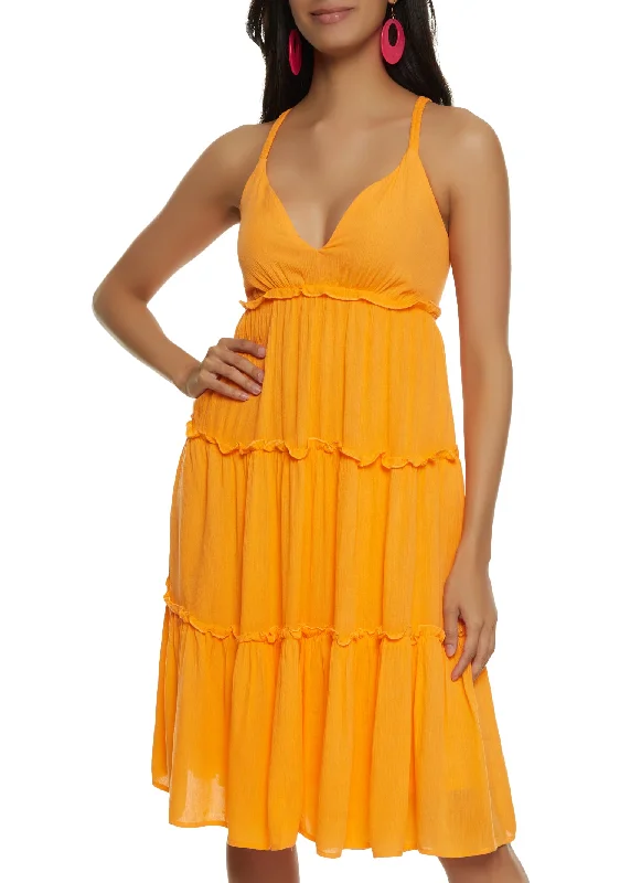 Haute Monde Tiered Cami Midi Dress