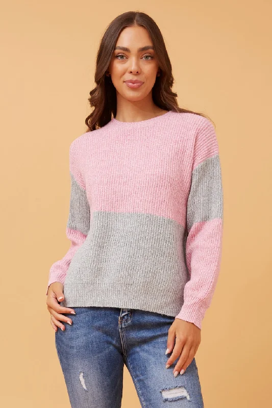 ALYA COLOR BLOCK KNIT JUMPER