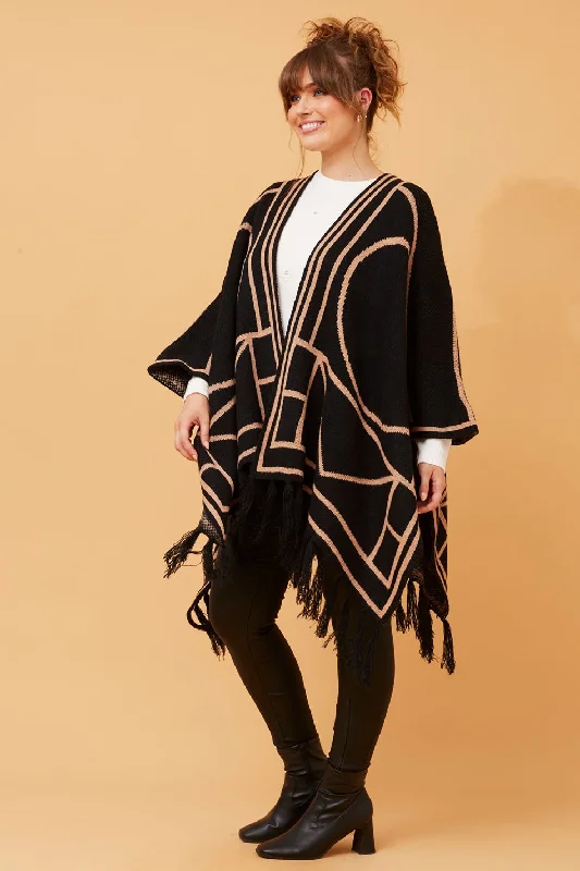 BERYL TASSEL HEM PONCHO