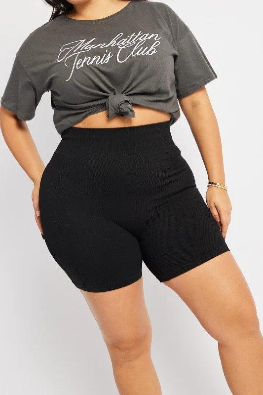 Black Bike Shorts Seamless