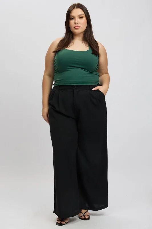 Black Tailored Wide Leg Pants