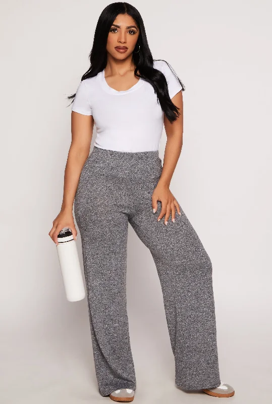 Brushed Knit Wide Leg Sweatpants