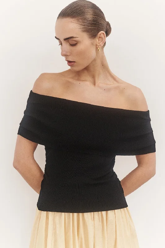 CONRAD BLACK OFF SHOULDER TOP