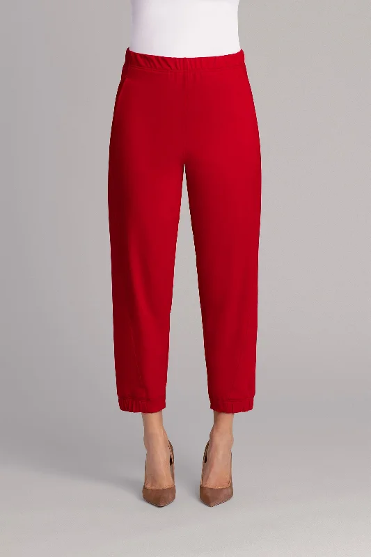 Fleece Back Jersey Half Cuff Jogger Pant | Poppy