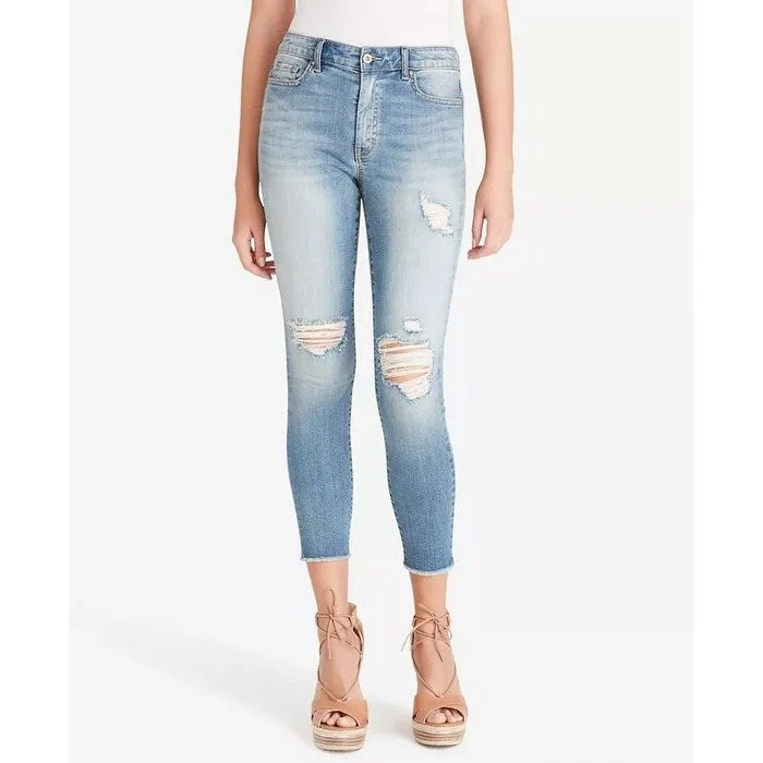 Jessica Simpson Junior's Skinny Ankle Jeans Blue Size Square 30