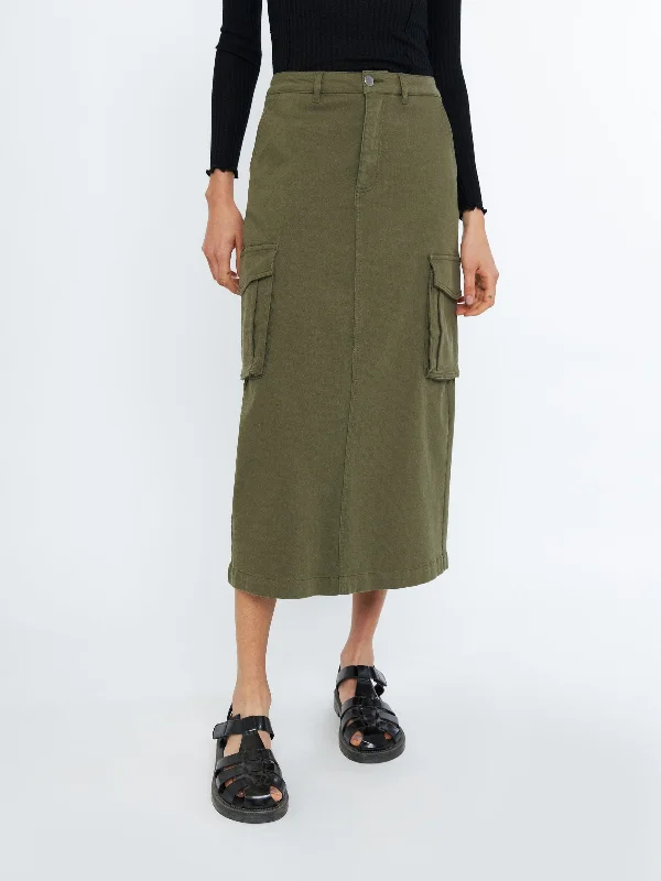 Marion Cargo Maxi Skirt - Kelp