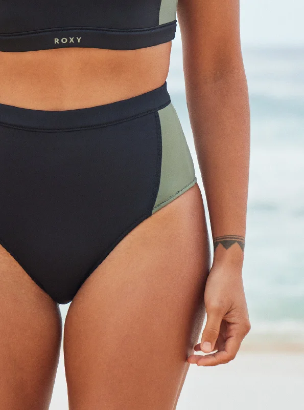 Roxy Pro Wave High Waist Bikini Bottoms - Anthracite