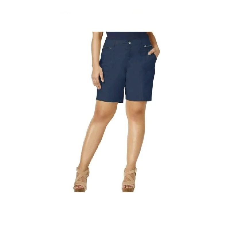 Style & Co Women's Zippered-Pocket Shorts New Uniform Blue Size 4