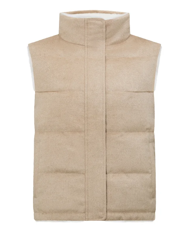 Women's Reversible Rex Gilet Sand Brown PRE-ORDER